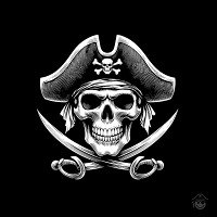 Dibujo Gorra Born To Be Pirate Rejilla 5 paneles Negra