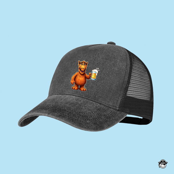 Gorra La Birra Alf Rejilla 5 paneles Negra