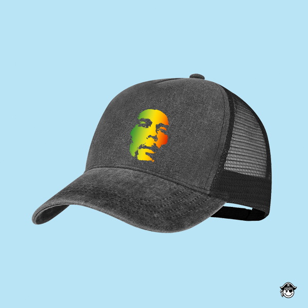 Gorra Bob Marley Rejilla 5 paneles Negra