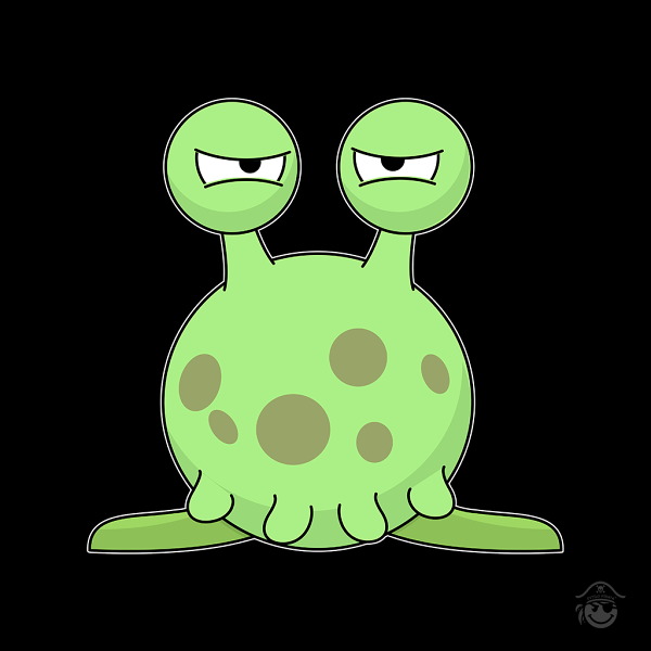 Dibujo Gorra Alien Bola Rejilla 5 paneles Negra