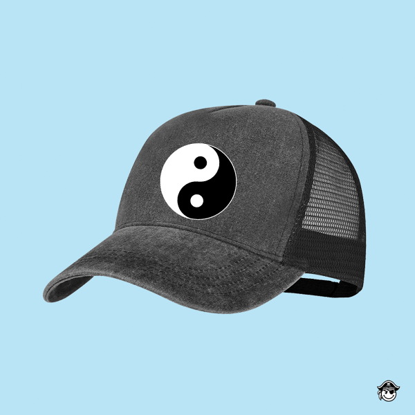 Gorra Ying Yang Rejilla 5 paneles Negra