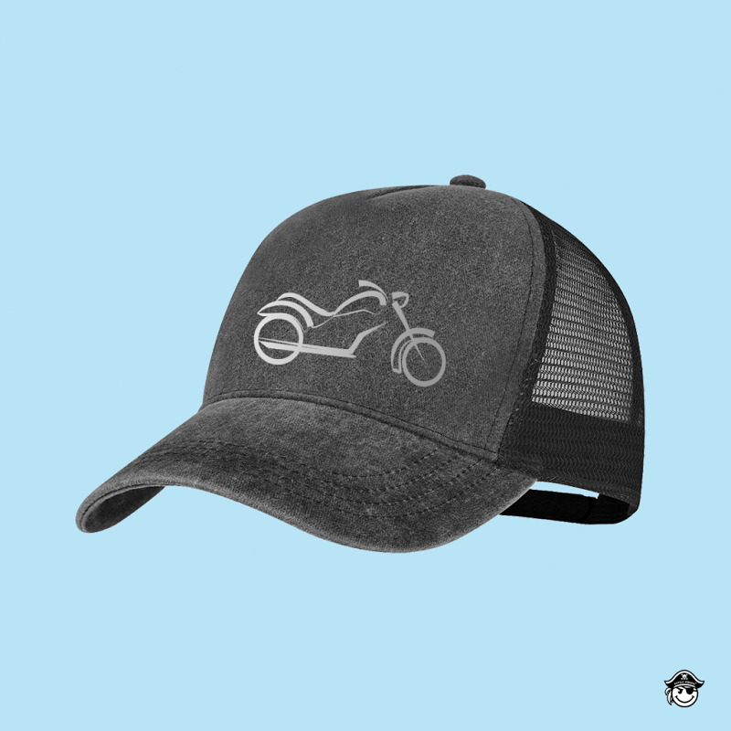 Gorra Silueta Custom Rejilla 5 paneles Negra