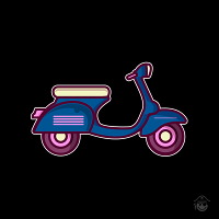 Dibujo Gorra Vespa Rejilla 5 paneles Negra