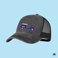 Gorra Vespa Rejilla 5 paneles Negra