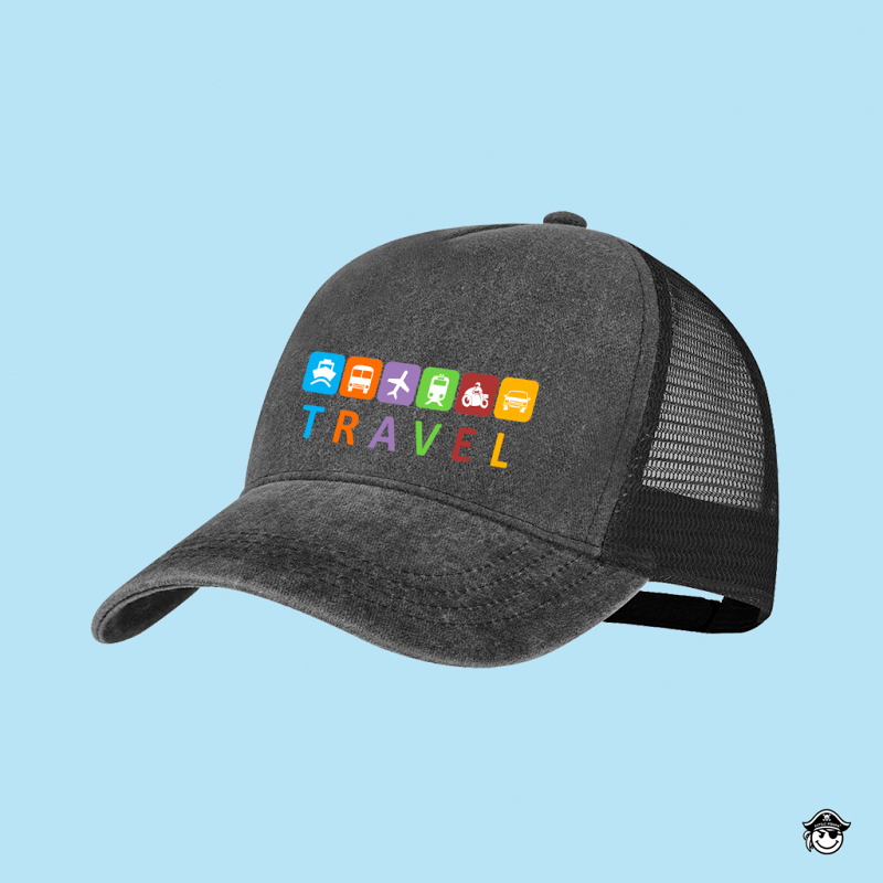 Gorra Travel Rejilla 5 paneles Negra