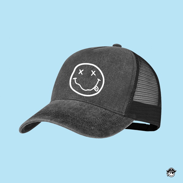 Gorra Emotifest Blanco Rejilla 5 paneles Negra