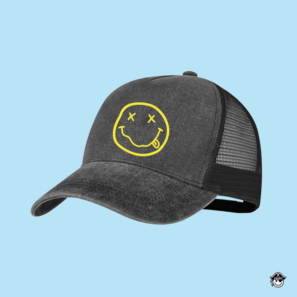 Gorra Emotifest Amarillo Rejilla 5 paneles Negra