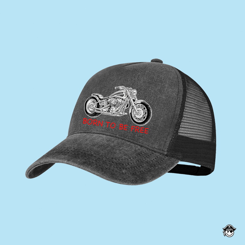 Gorra Born To Be Free Rejilla 5 paneles Negra