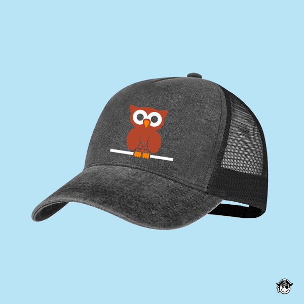 Gorra Búho Rejilla 5 paneles Negra