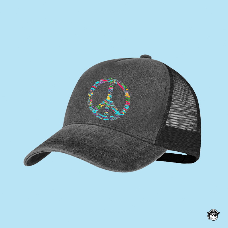 Gorra Peace Rejilla 5 paneles Negra