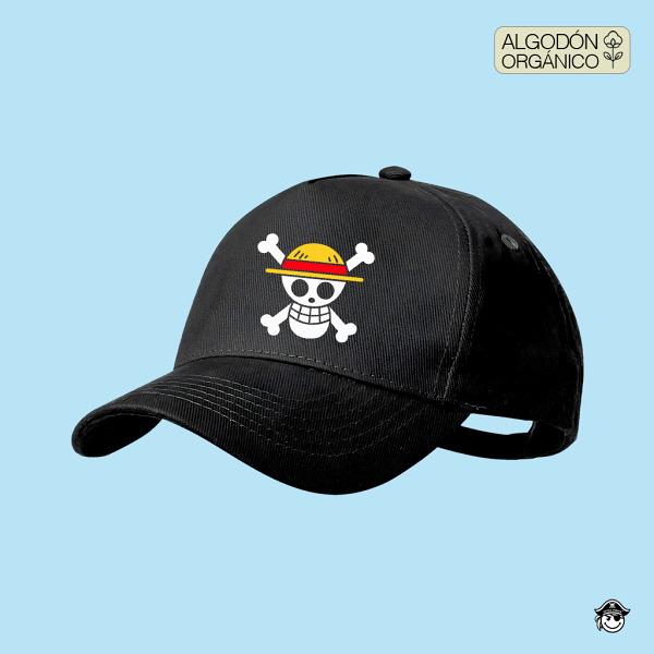 Gorra Calavera Sombrero de Paja Algodón Orgánico Negra