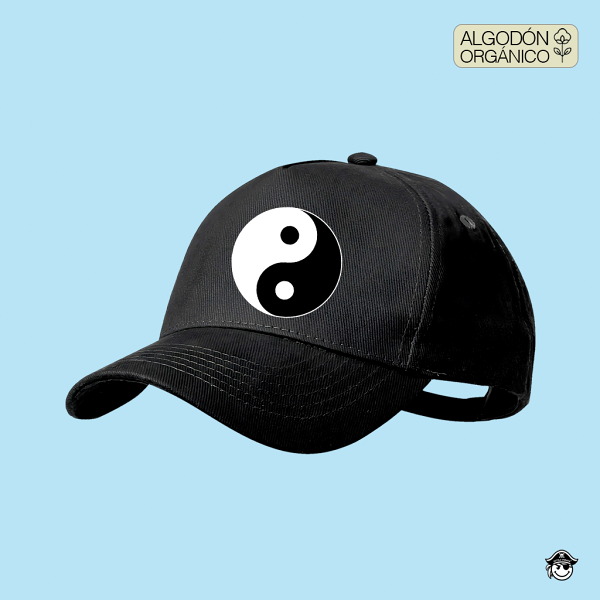Gorra Ying Yang Algodón Orgánico Negra
