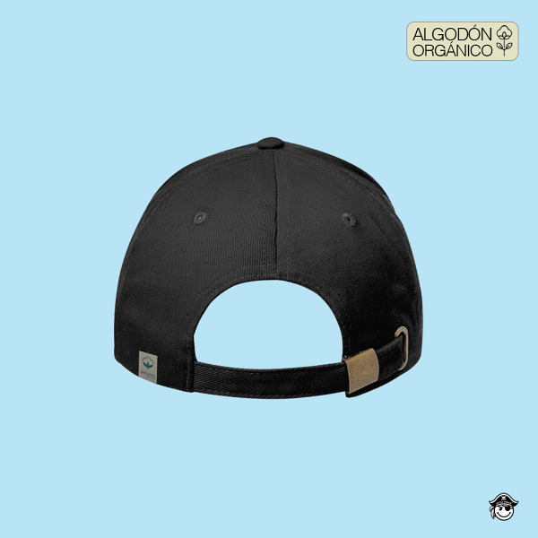 Gorra Travel Algodón Orgánico Negra Trasera