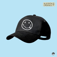 Gorra Emotifest Blanco Algodón Orgánico Negra