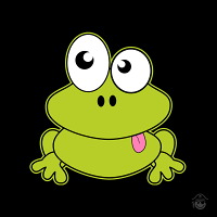 Dibujo Gorra Rana Simpática Algodón Orgánico Negra