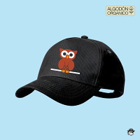 Gorra Búho Algodón Orgánico Negra