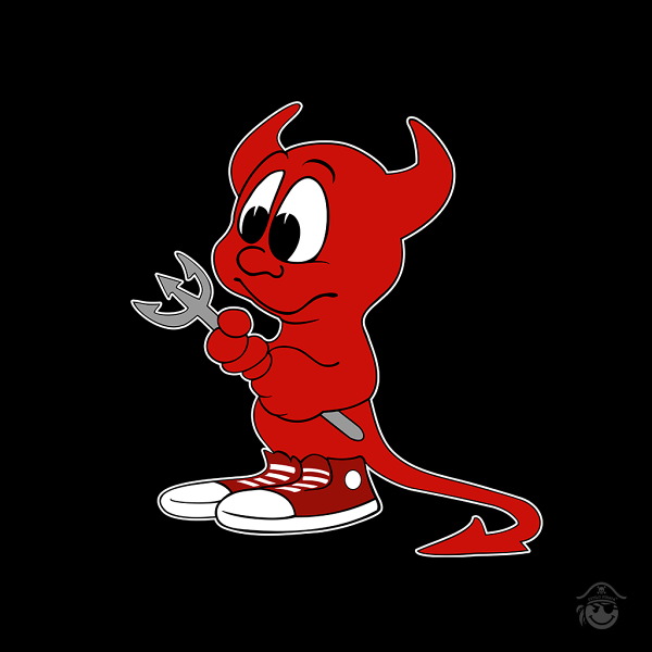 Dibujo Gorra Diablillo Algodón Orgánico Negra