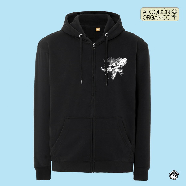 Sudadera Ratón Cremallera Negro