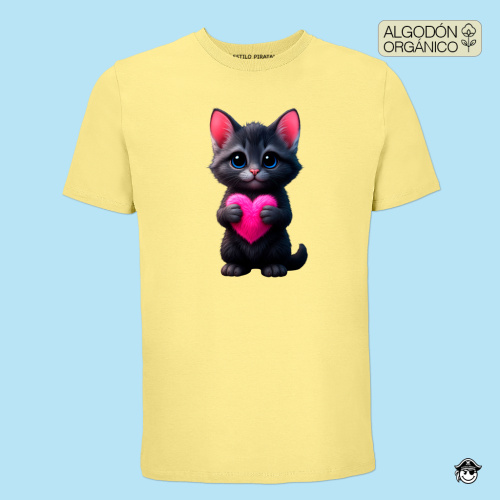 Camiseta Premium Gato corazón