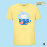 Camiseta Premium Gato Taza Amarilla