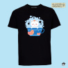 Camiseta Premium Gato Taza Negra